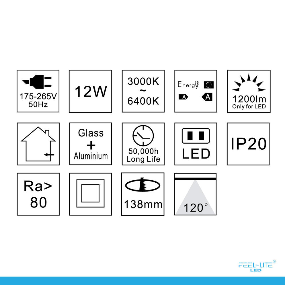LED PANEL LIGHT MR150-12W-G