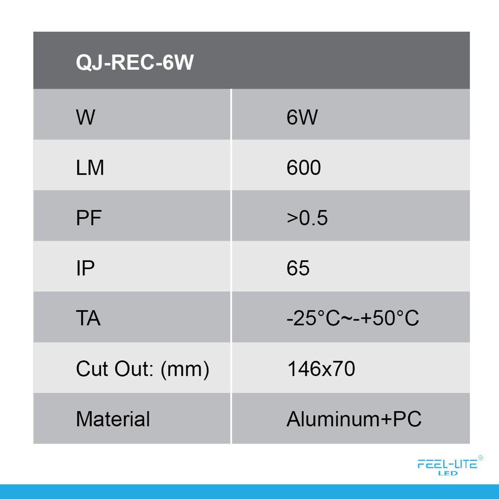 LED OUTDOOR LIGHT-QJ-REC-6W