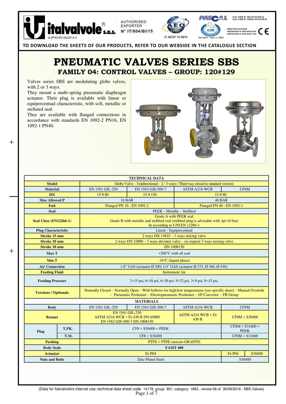 Pneumatic Control Valve
