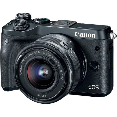 [CANON PROMO] CANON EOS M6 MIRRORLESS DIGITAL CAMERA WITH EF-M 15-45MM LENS (BLACK) (FREE 16GB MEMORY CARD, EXTRA CANO BATTERY, CAMERA BAG & MOUNT ADAPTER WITHOUT TRIPOD COLLAR TILL 31 JULY 2018) (CANON MALAYSIA)