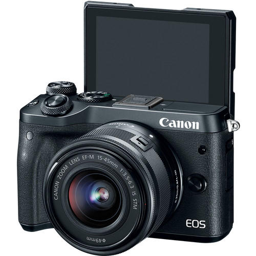 [CANON PROMO] CANON EOS M6 MIRRORLESS DIGITAL CAMERA WITH EF-M 15-45MM LENS (BLACK) (FREE 16GB MEMORY CARD, EXTRA CANO BATTERY, CAMERA BAG & MOUNT ADAPTER WITHOUT TRIPOD COLLAR TILL 31 JULY 2018) (CANON MALAYSIA)