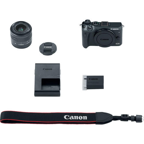 [CANON PROMO] CANON EOS M6 MIRRORLESS DIGITAL CAMERA WITH EF-M 15-45MM LENS (BLACK) (FREE 16GB MEMORY CARD, EXTRA CANO BATTERY, CAMERA BAG & MOUNT ADAPTER WITHOUT TRIPOD COLLAR TILL 31 JULY 2018) (CANON MALAYSIA)