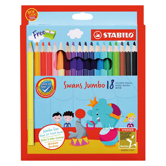 Stabilo 1875J 18Colour Swans Jumbo Colour Pencil