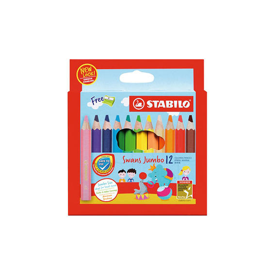 Stabilo 1873J 12Colour Short Swans Jumbo Colour Pencil