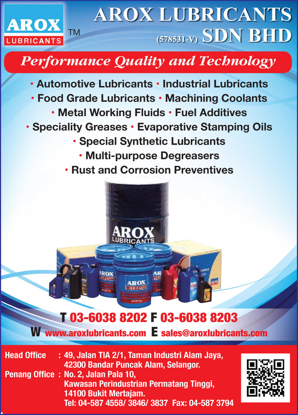 AROX LUBRICANTS SDN. BHD.