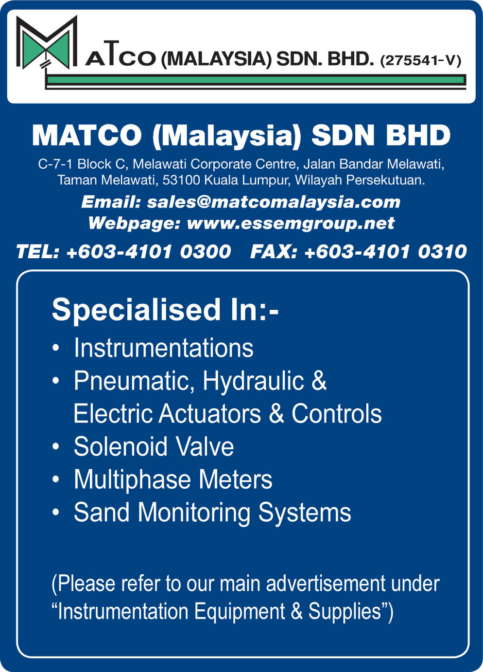 MATCO (MALAYSIA) SDN. BHD.