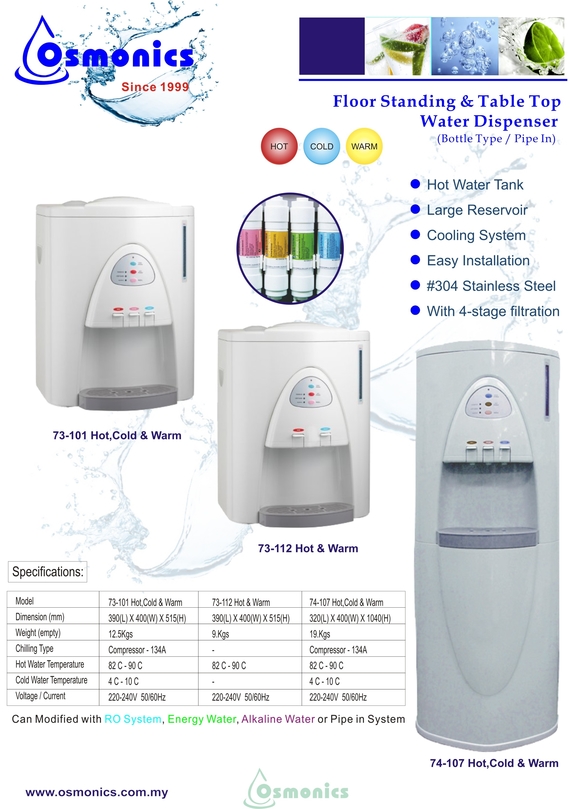 Floor Standing & Table Top Water Dispenser