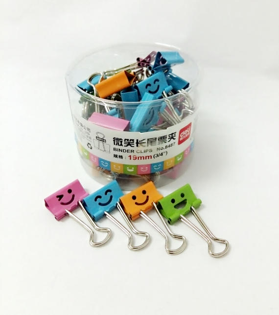 Deli Smiley Face Binder Clip 19mm 40's