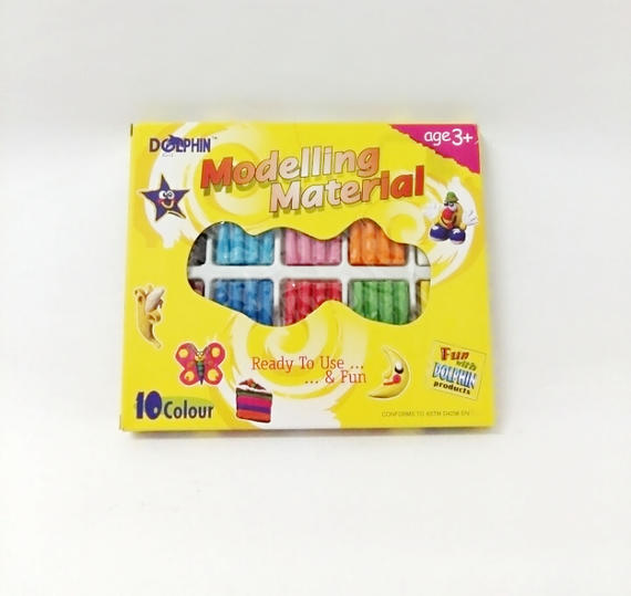 Dolphin 5 Colour Flourescent Modelling Clay + 3 Tray