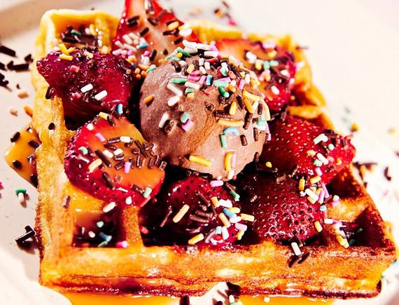 Special waffles + variety choice of topping