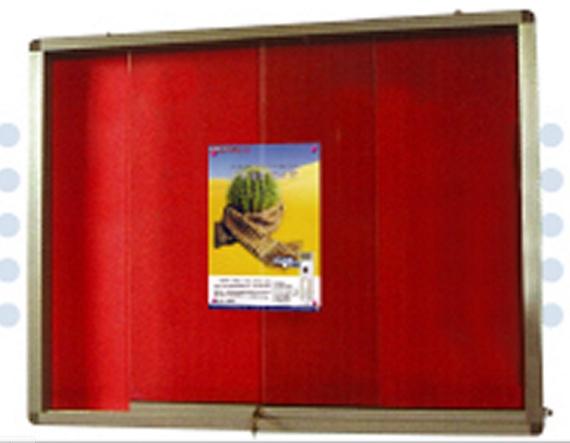 Aluminium Frame Velvet Notice Board Sliding Glass Cabinet
