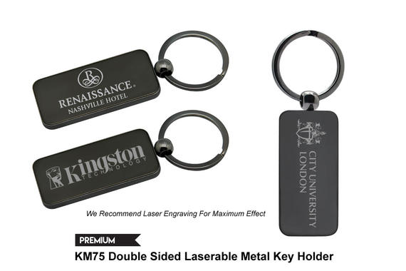 KM75 - Double Sided Laserable Metal Key Holder