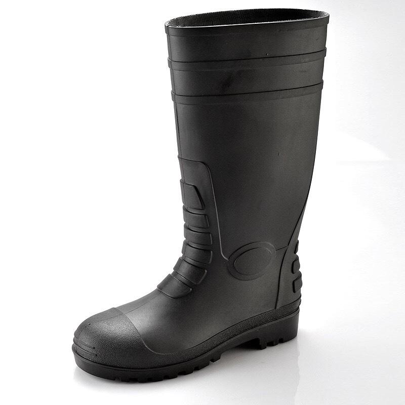 BW638 (GUM BOOTS, PVC BOOTS, WELLINGTON BOOTS) (STEEL TOECAP - MIDSOLE) BLACK