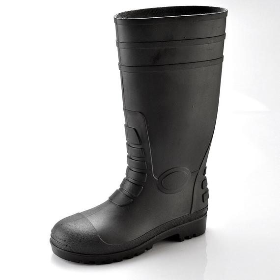 BW638 (GUM BOOTS, PVC BOOTS, WELLINGTON BOOTS) (STEEL TOECAP - MIDSOLE) BLACK