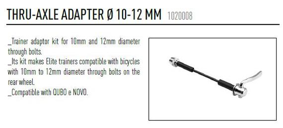 ELITE ADAPTER WITH SPACER FOR HOMETRAINERS FOR 10 MM AND 12 MM DIAMETER THRU-AXLE