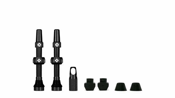 MUC-OFF TUBELESS VALVE KIT, 44MM, BLK