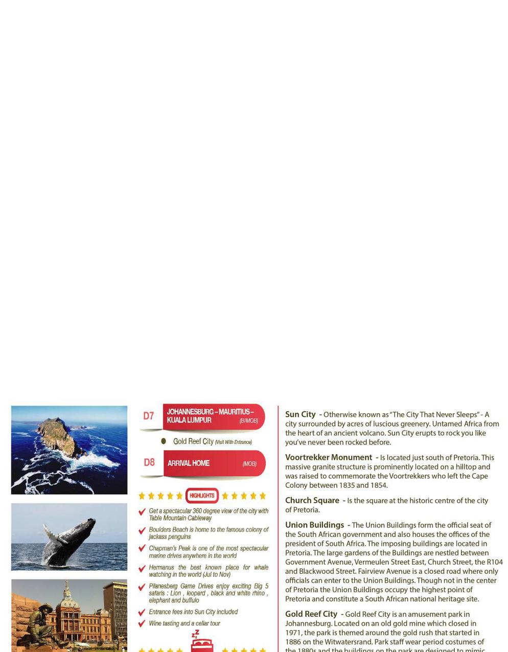 [8XCJ ] 8D6N SOUTH AFRICA (CAPE TOWN, SUN CITY, JOHANNESBURG, PILANESBERG)