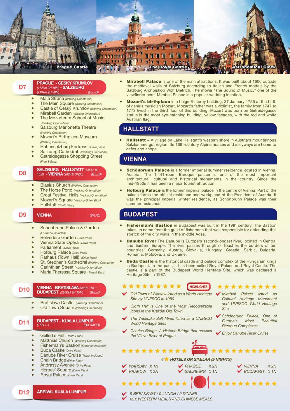 (12EWB) 12D9N EASTERN EUROPEAN WONDER ~ POLAND, CZECH REPUBLIC, AUSTRIA, SLOVAKIA, HUNGARY