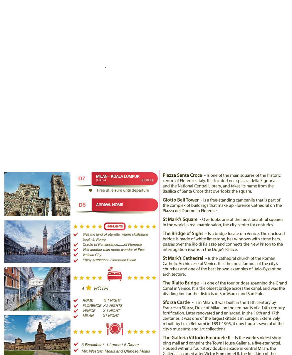 [8EII] 8D5N Italy Special