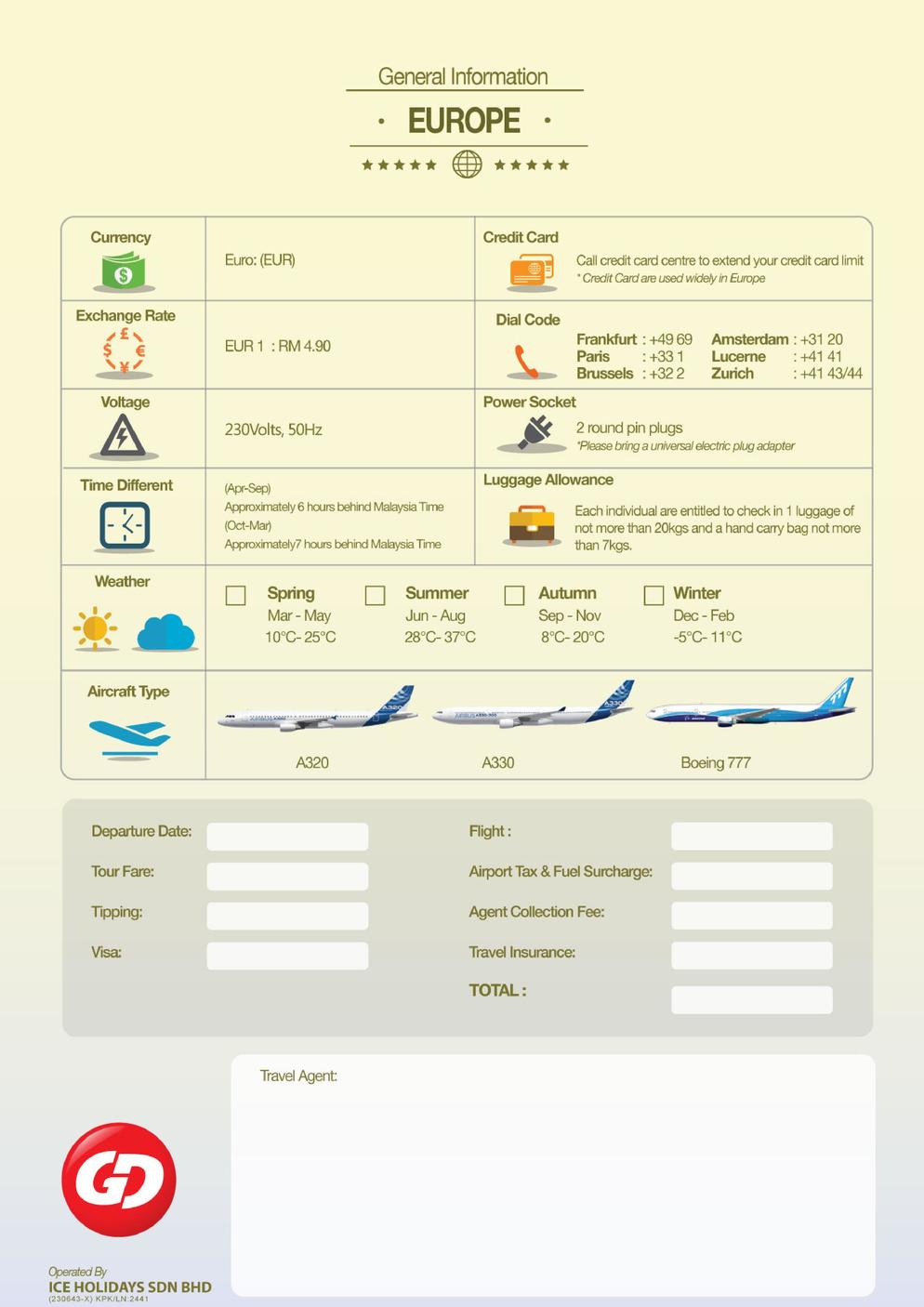 [10EFF] 10D7N EUROPE LEGEND （Netherlands/Germany/Belgium/Switzerland/France）