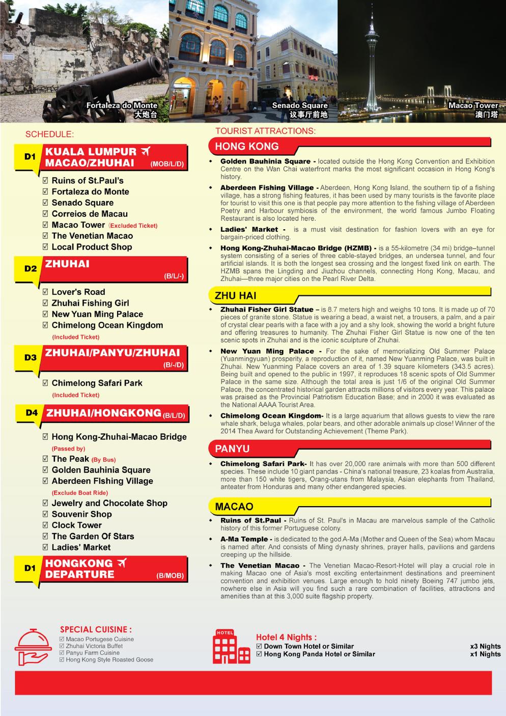 [HIO-3] 5D4N DOUBLE FUN+HK-ZHU-MFM BRIDGE