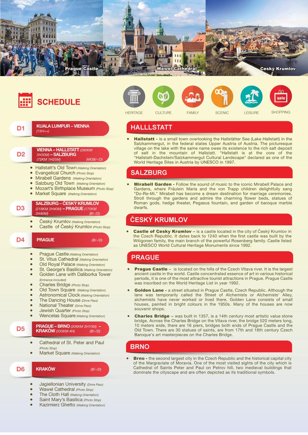 [10EVV] 10D7N EASTERN EUROPE VISTA + POLAND ~ HALLSTATT, SALZBURG, CESKY KRUMLOV, PRAGUE, BRNO, KRAKOW, BANSKA BYSTRICA, BUDAPEST, BRASTILAVA, VIENNA