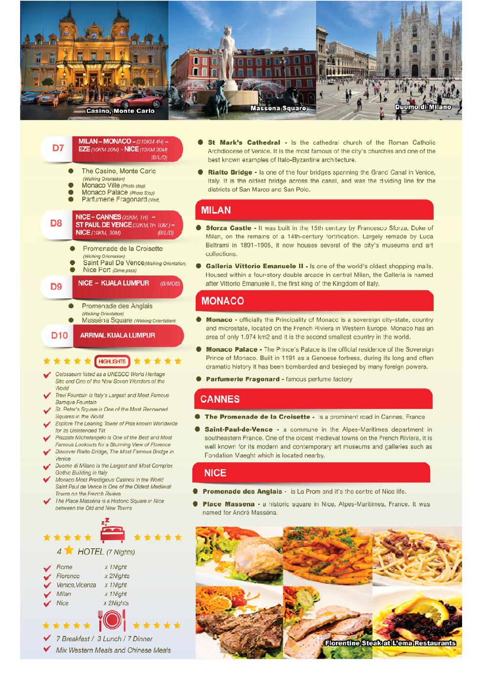 (10ERN) 10D7N ITALY & FRENCH RIVIERA