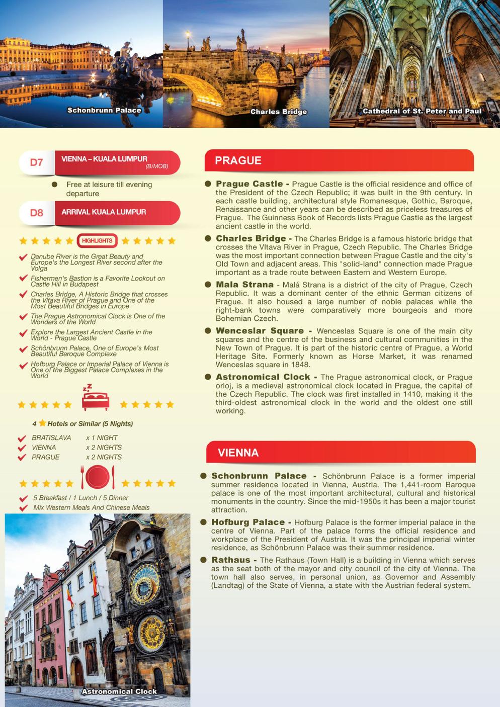 (8EBV) 8D5N THE IMPERIAL OF EASTERN EUROPE ~ HUNGARY, SLOVAKIA, CZECH REPUBLIC, AUSTRIA