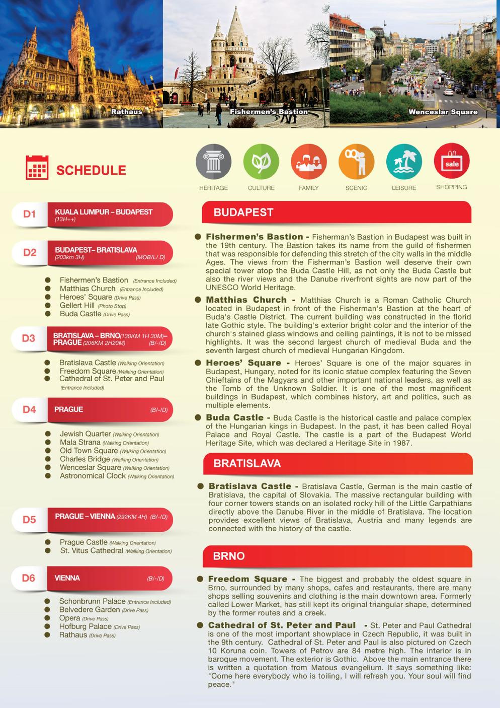 (8EBV) 8D5N THE IMPERIAL OF EASTERN EUROPE ~ HUNGARY, SLOVAKIA, CZECH REPUBLIC, AUSTRIA