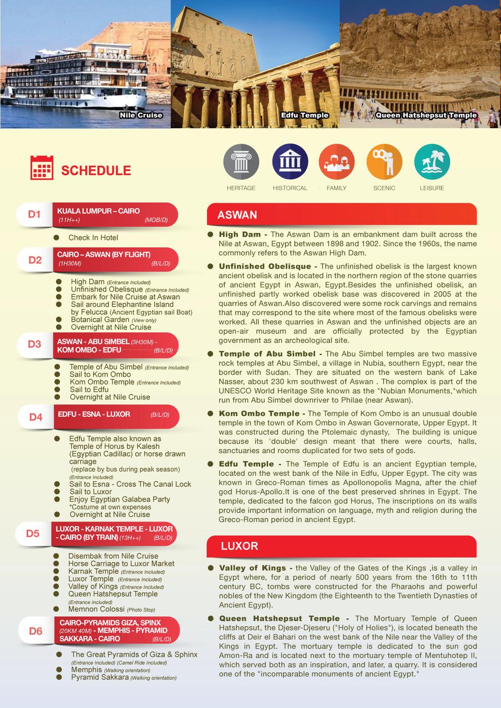 [9XCC] 9D7N MYSTERIOUS EGYPT (CAIRO, ALEXANDRIA, ASWAN, ABU SIMBEL, NILE CRUISE, LUXOR) – 1 WAY DOMESTIC FLIGHT & OVERNIGHT TRAIN