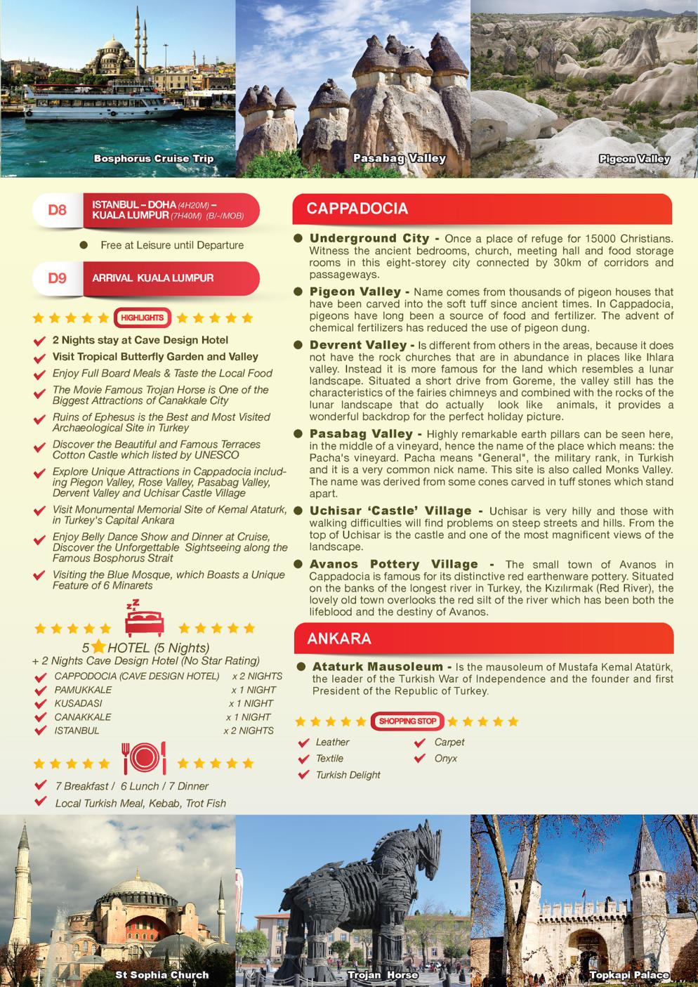 [9XSS]9D7N  TURKEY DISCOVERY (ISTANBUL, ANKARA, CAPPADOCIA, KONYA, PAMUKKALE, KUSADASI, CANAKKALE)