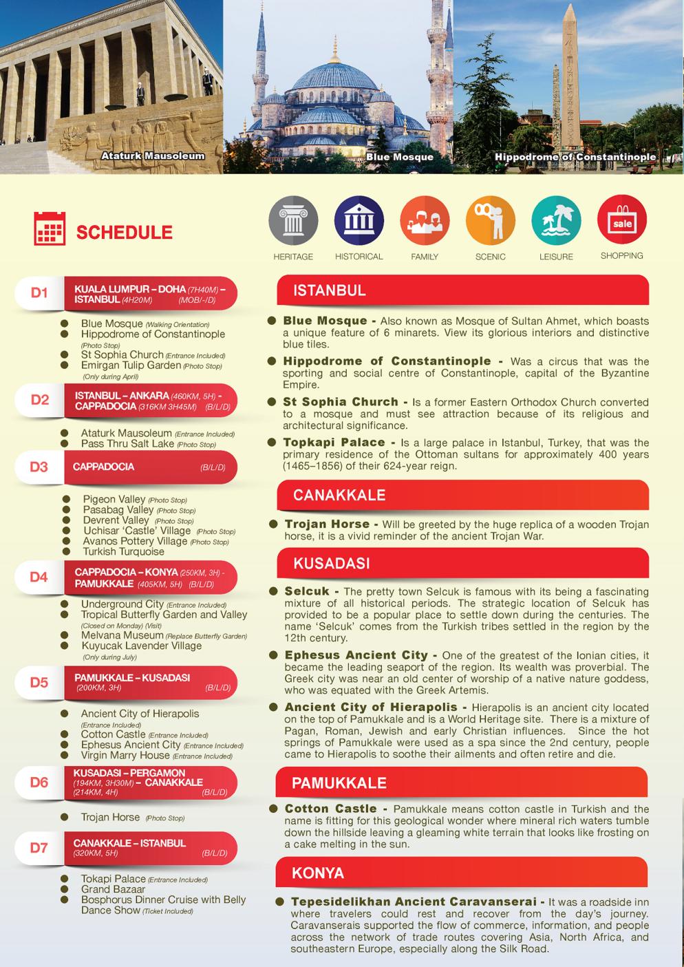 [9XSS]9D7N  TURKEY DISCOVERY (ISTANBUL, ANKARA, CAPPADOCIA, KONYA, PAMUKKALE, KUSADASI, CANAKKALE)