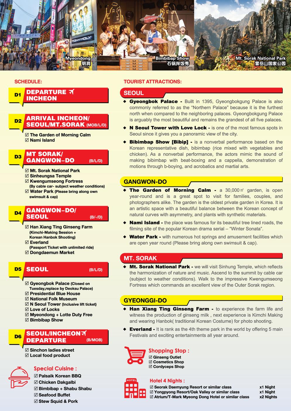 [DZP-2] 6D4N SEOUL / NAMI ISLAND / MOUNT SORAK