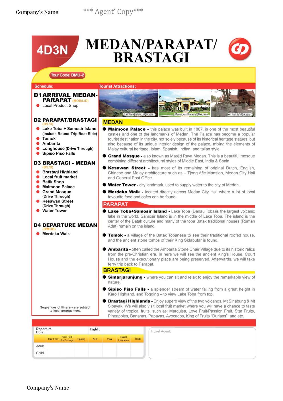 [BMU-2] 4D3N MEDAN/BRASTAGI/PARAPAT