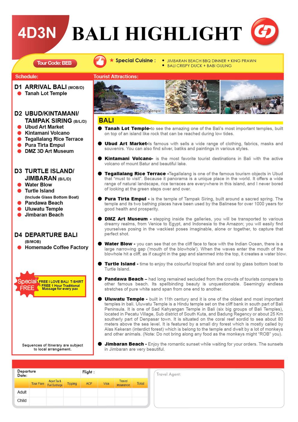 [BEB] 4D3N Bali Tour