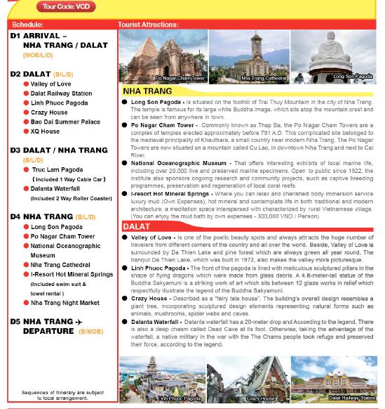 (VCD) 5D4N NHA TRANG / DALAT TOUR