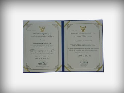 Thai Labour Standard (TLS 8001) Advance Level 1 Certificate (2007 2008)