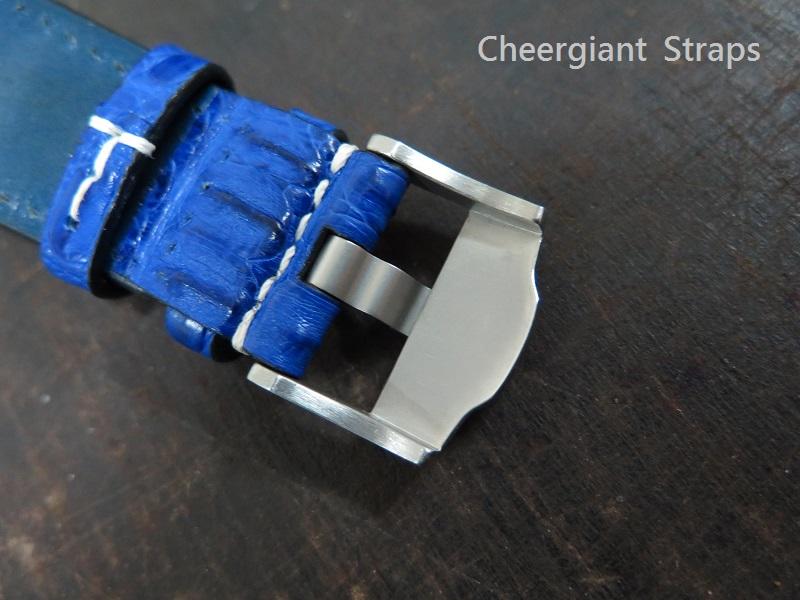 AP ROO dark blue croco strap fits 24mm buckle