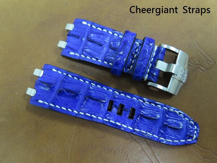 AP ROO Diver dark blue croco strap,28x24mm,65x105mm,thick 7