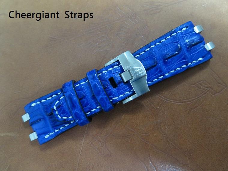 AP ROO Diver dark blue croco strap,28x24mm,65x105mm,thick 7