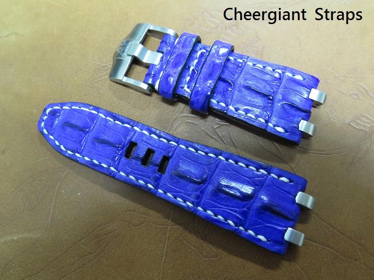 AP ROO Diver dark blue croco strap,28x24mm,65x105mm,thick 7