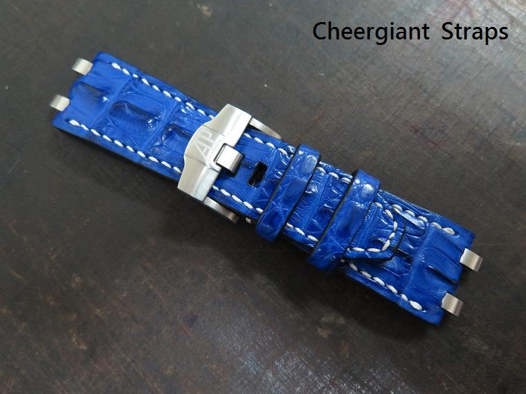 AP ROO Diver dark blue croco strap,28x24mm,65x105mm,thick 7