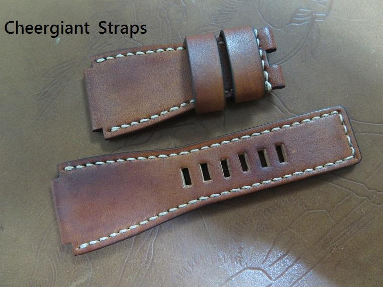 BR03 92 Golden Heritage honey brown cowskin strap, 24x24mm, 75x115mm, thixk 4