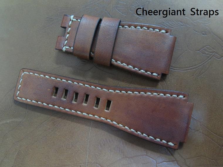 BR03 92 Golden Heritage honey brown cowskin strap, 24x24mm, 75x115mm, thixk 4