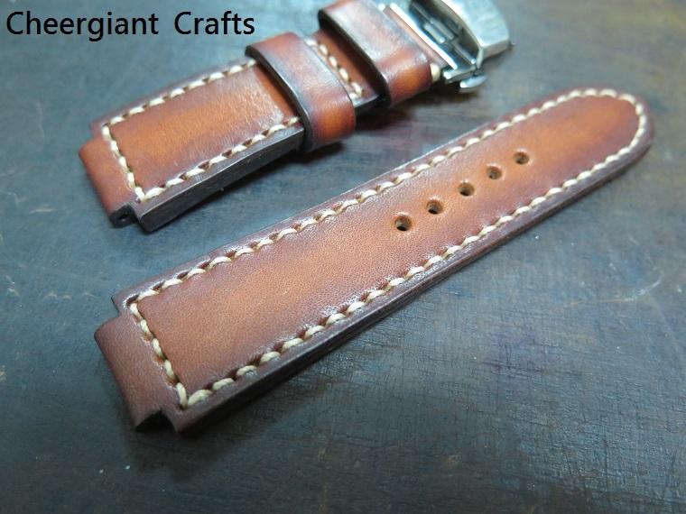 chocolate brown vintage cowskin strap, 24(16)x22mm, 70x115mm, thick 4