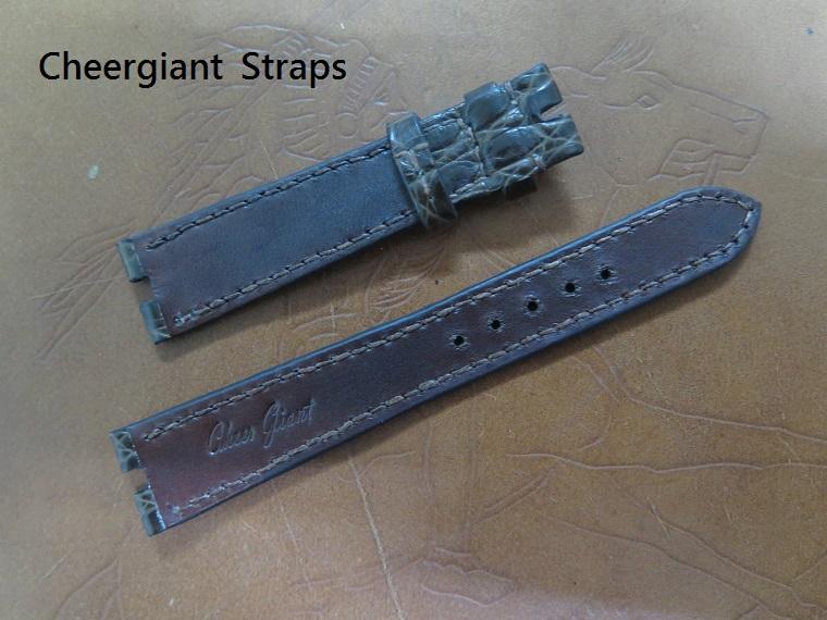 Dark brown croco strap, 18(4)x14mm, 75x112mm, thick 2