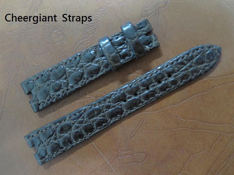 Dark brown croco strap, 18(4)x14mm, 75x112mm, thick 2