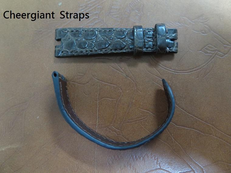 Dark brown croco strap, 18(4)x14mm, 75x112mm, thick 2
