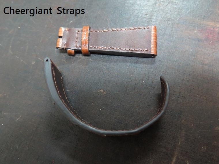 Girard Perregaux brown croco strap,22x16mm, 105x65mm,thick4