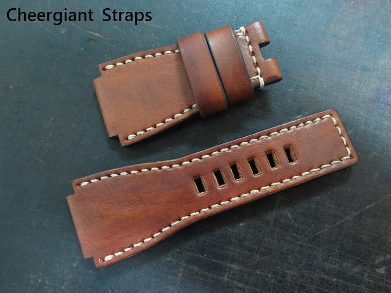 BR 03 honey brown vintage cowskin strap, 24x24mm, 70x110mm, thick 5